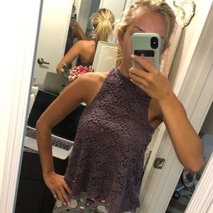 Purple floral tank top